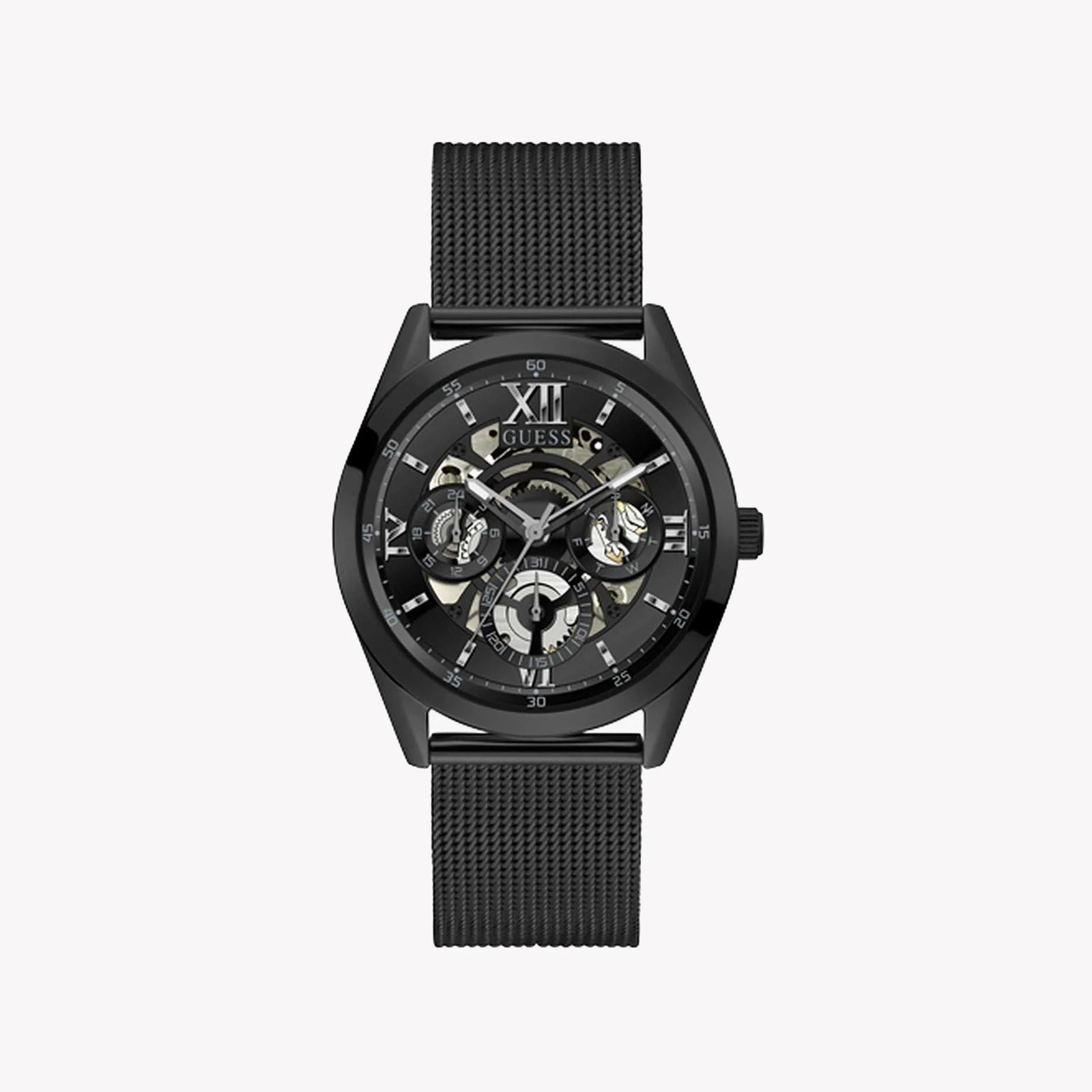 Guess Men's Black Stainless Steel Watch, Black Dial | Gw0368g3 by i-watch