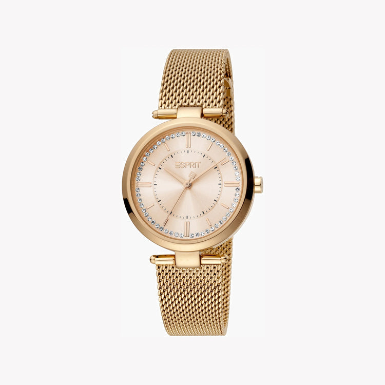 ESPRIT Women's Watch with Rose Gold Stainless Steel Case and Rose Gold Stainless Steel Band