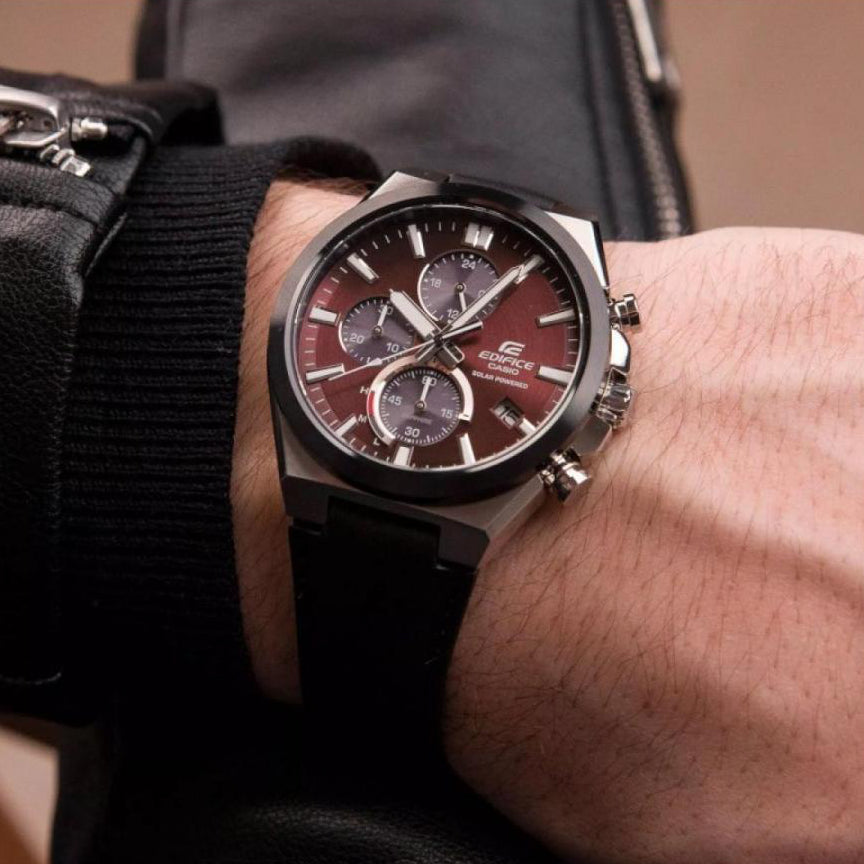 EDIFICE EFS-S630BL-5AVUEF - STUNNING RED DIAL & SLEEK STAINLESS STEEL MEN'S WATCH-i-Watch-4