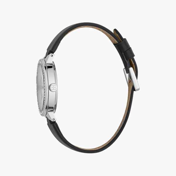 ESPRIT Women's Watch with Silver Stainless Steel Case and Black Leather Band-i-Watch-2