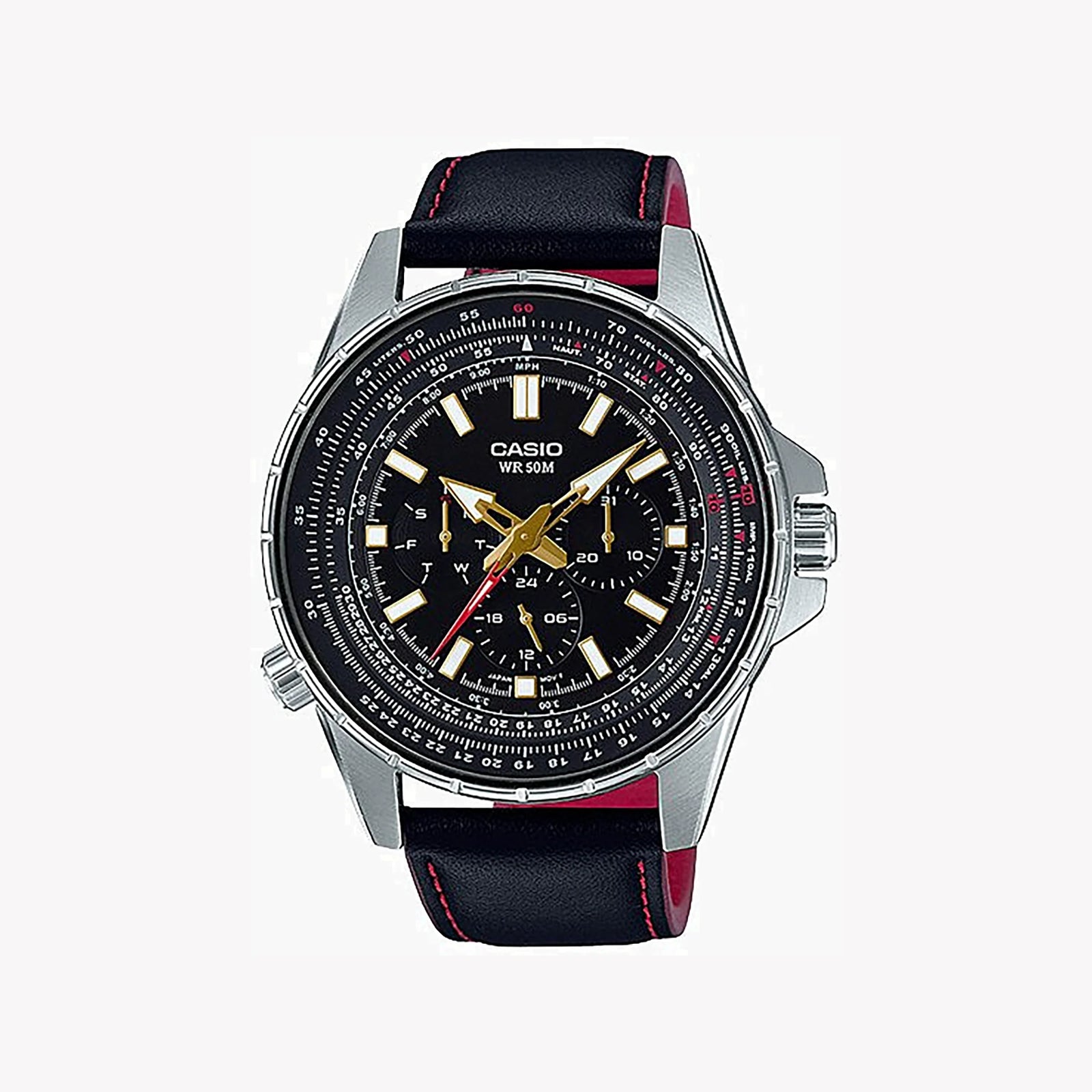 Casio Mtp-Sw320l-1avdf Elegant Strength - Men's Stainless Steel Timepiece With Leather Band by i-watch