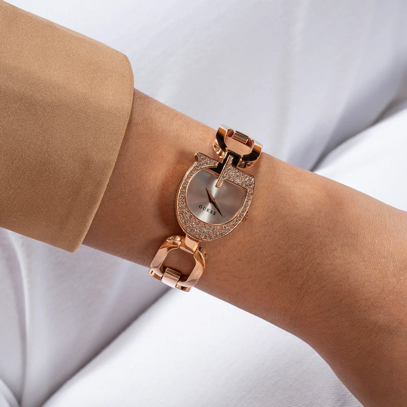 Guess Women's Rose Gold Watch, Silver Dial | Gw0683l3 by i-watch