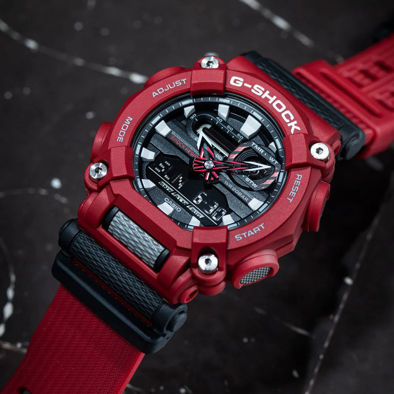 G-Shock Men's Red Resin Watch, Black Dial | Ga-900-4adr by i-watch