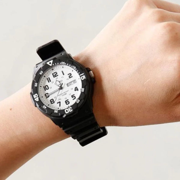 Casio Men's Black Resin Watch, White Dial | Mrw-200h-7evdf by i-watch