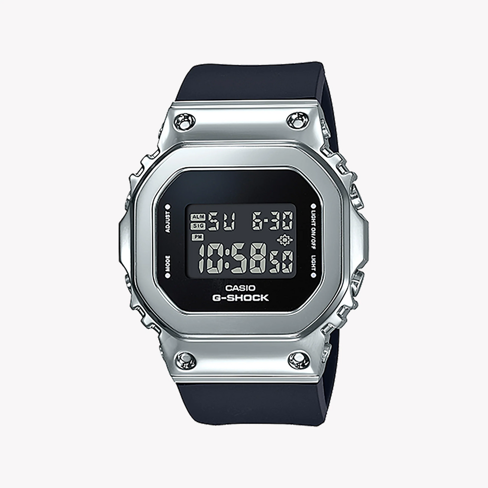 Casio G-Shock Gm-S5600-1dr - Slim Silver Spectrum Women's Watch With Black Resin BAnd and Striking Silver Case by i-watch