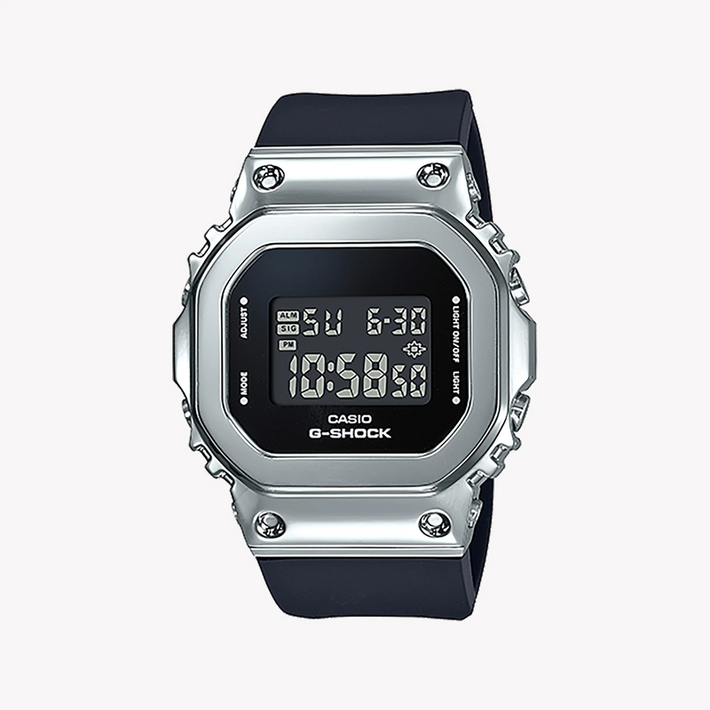 Casio G-Shock Gm-S5600-1dr - Slim Silver Spectrum Women's Watch With Black Resin BAnd and Striking Silver Case by i-watch