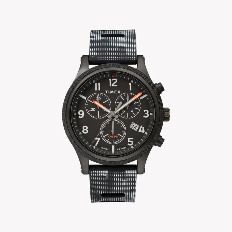 Timex Men's Black Silicone Watch, Brass Case | TW2T33100