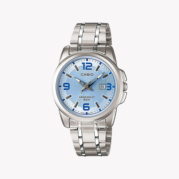 Casio Women's Silver Watch, Blue Accents | Ltp-1314d-2avdf by i-watch