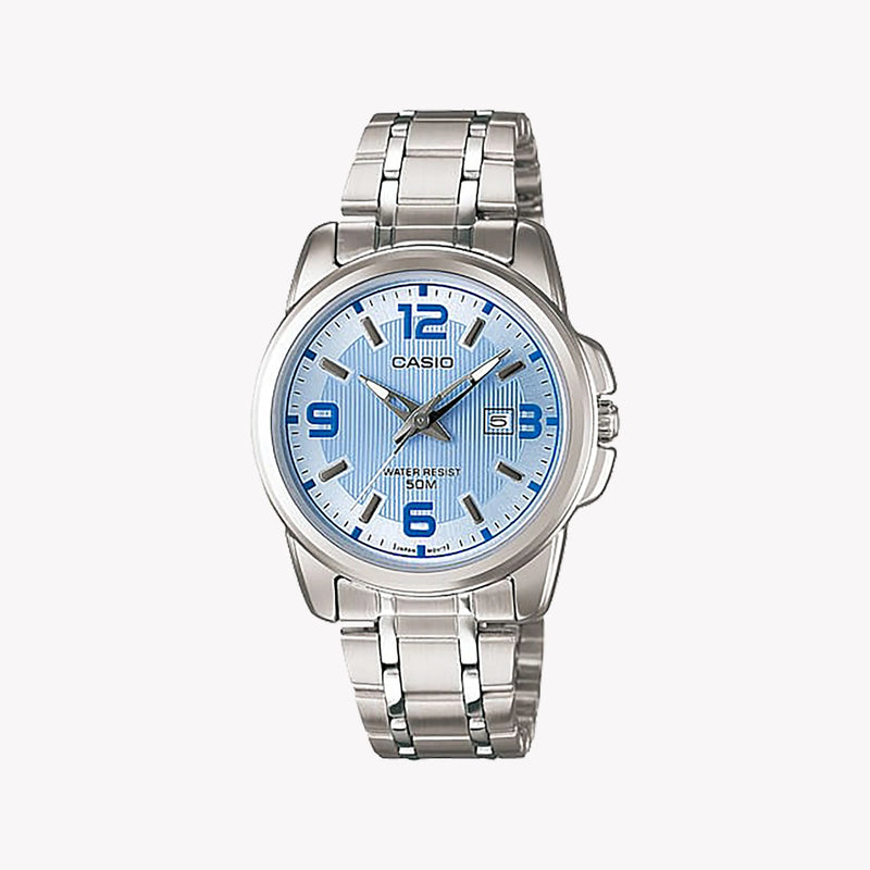 Casio Women's Silver Watch, Blue Accents | Ltp-1314d-2avdf by i-watch