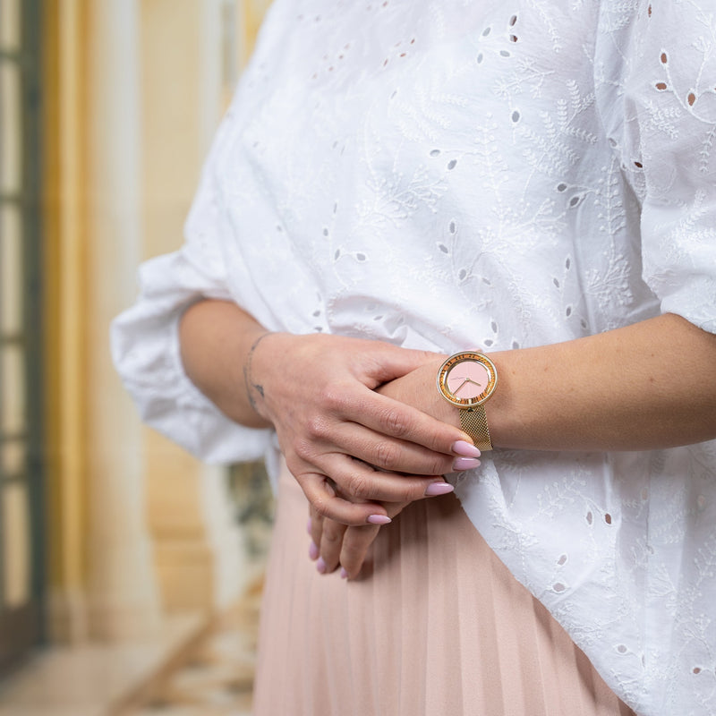 Pierre Cardin Women's Gold Stainless Steel Watch, Pink Dial | Cma.0016 by i-watch