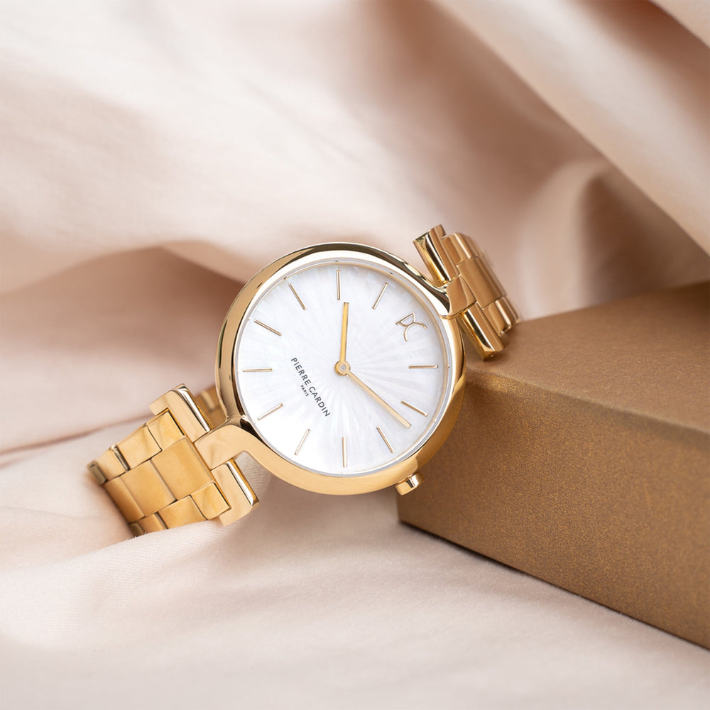 Pierre Cardin Women’S Gold Stainless Steel Watch, White Dial | Cmd.3513 by i-watch