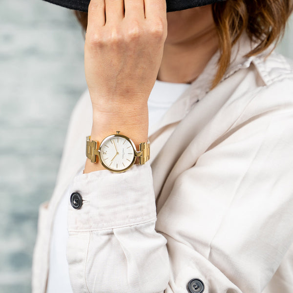Pierre Cardin Women’S Gold Stainless Steel Watch, White Dial | Cmd.3513 by i-watch