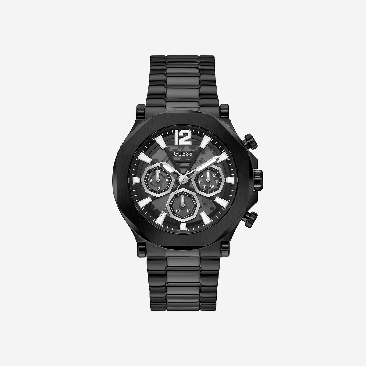 GUESS GW0539G3 - BOLDLY SOPHISTICATED MEN'S WATCH WITH BLACK STAINLESS STEEL & STRIKING DIAL