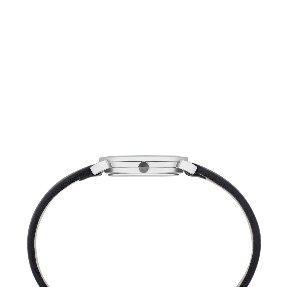 Pierre Cardin Women's Watch With Silver Stainless Steel Case And Black Leather Band by i-watch