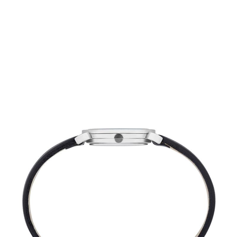 Pierre Cardin Women's Watch With Silver Stainless Steel Case And Black Leather Band by i-watch