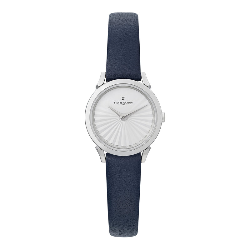 Pierre Cardin Women's Watch With Silver Stainless Steel Case And Blue Leather Band by i-watch