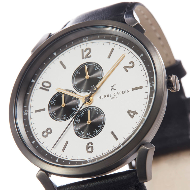Pierre Cardin Cpi.2040 Men's Luxury Watch - Stainless Steel & Black Leather Elegance by i-watch