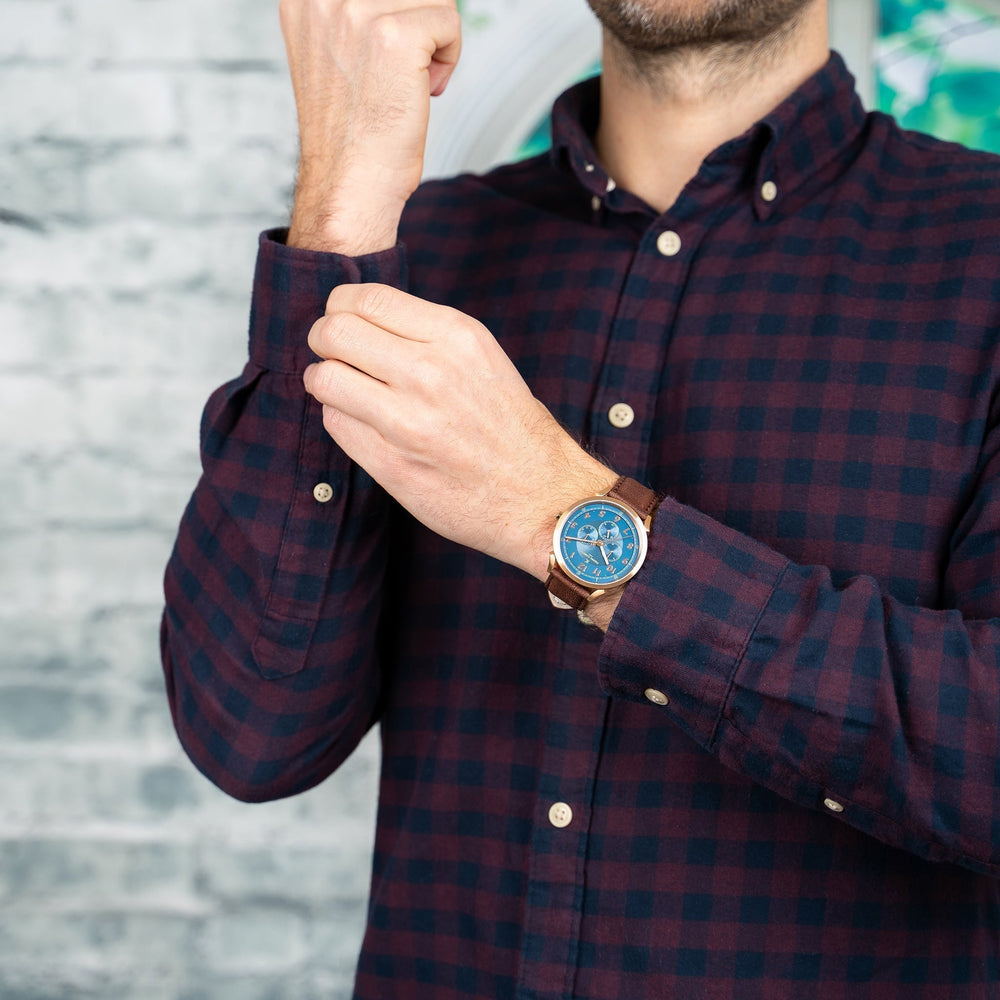 Pierre Cardin Men's Brown Leather Watch, Blue Dial | Cpi.2054 by i-watch