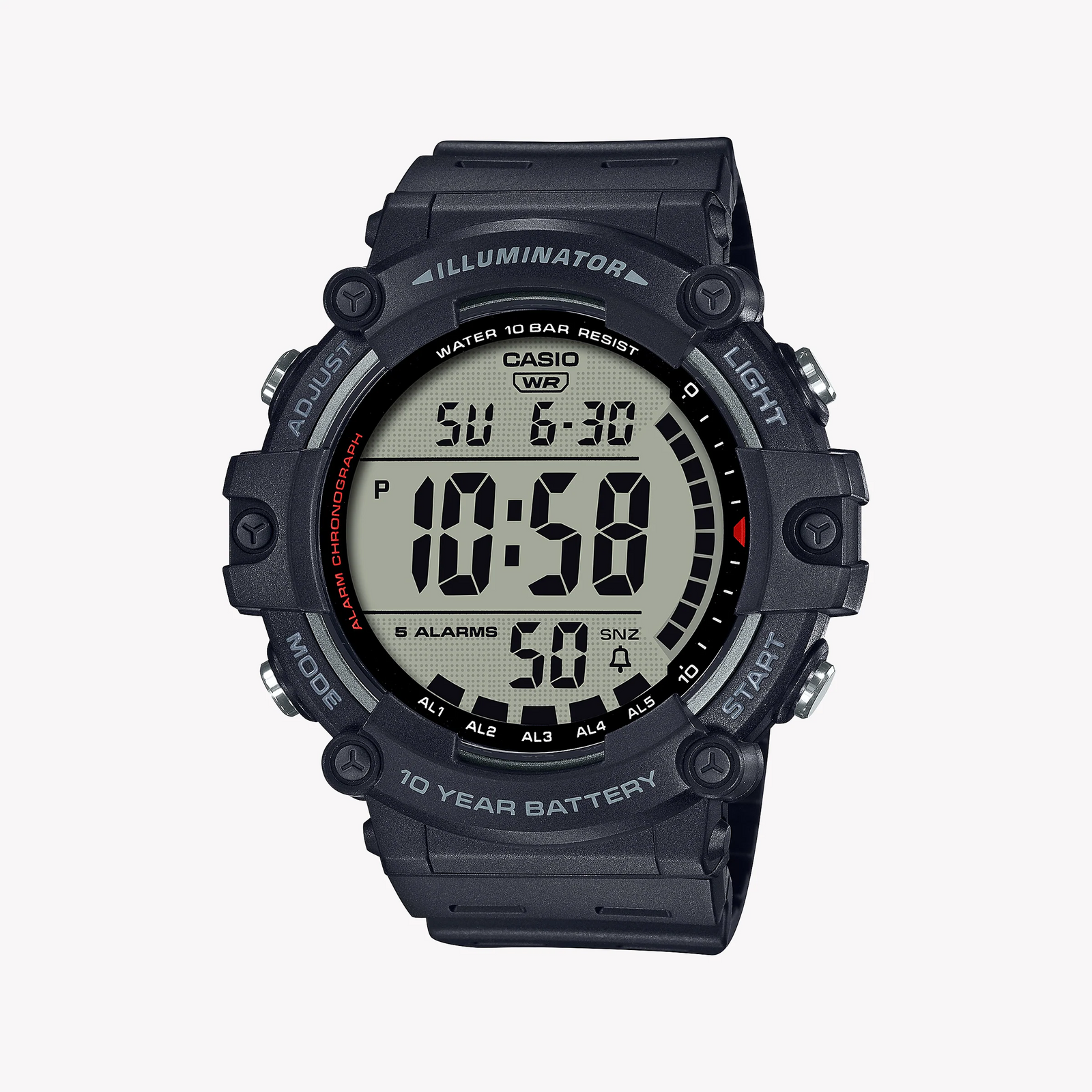 Casio Men's Black Resin Watch, Digital Display | Ae-1500wh-1avdf by i-watch