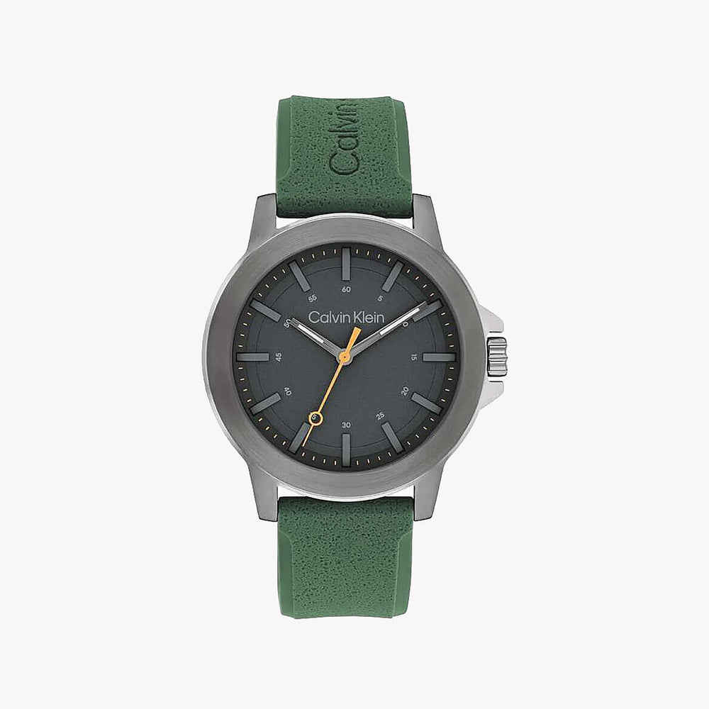 Ck Calvin Klein Men's Green Stainless Steel Watch, Silver Band | 25200472 by i-watch