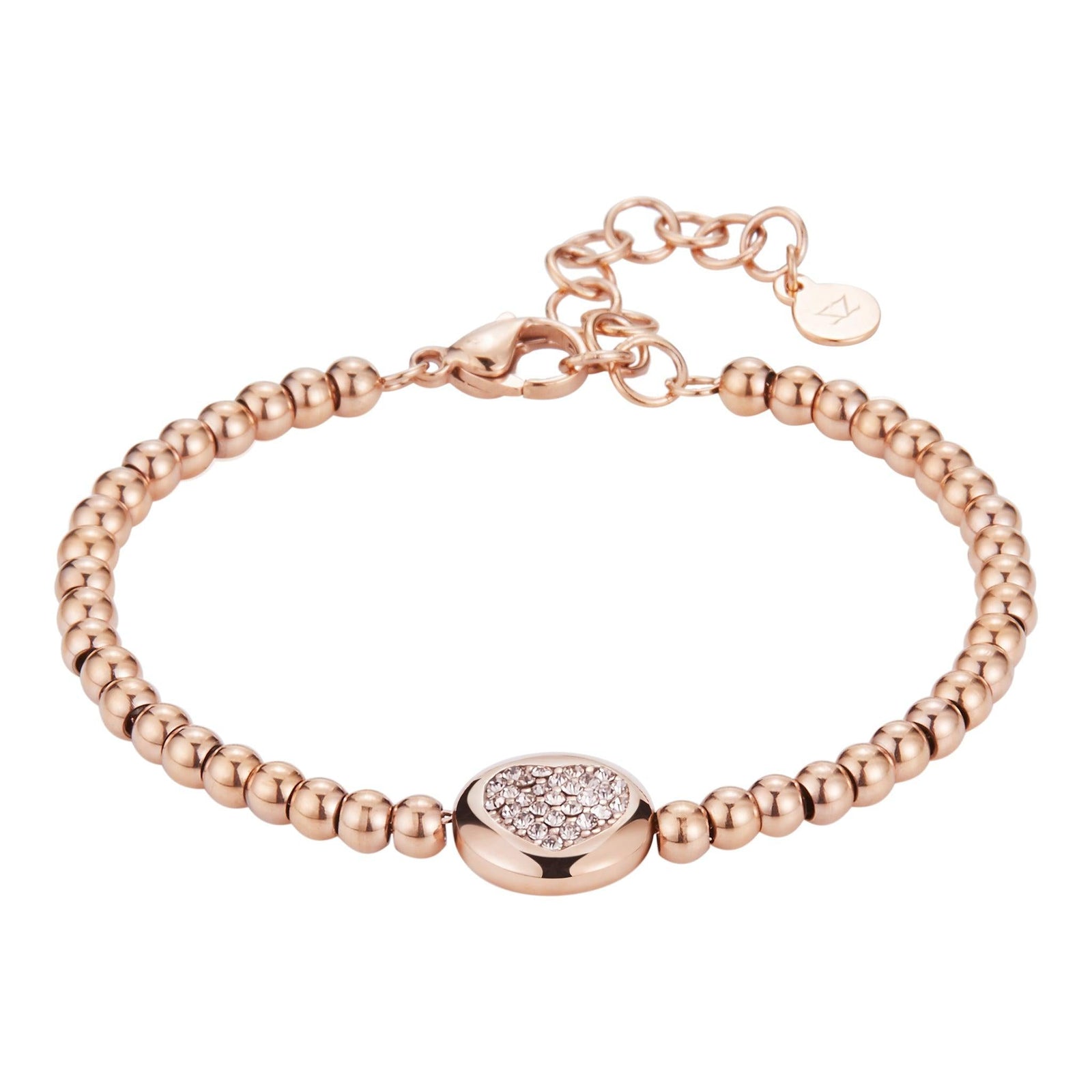 Elegant Rose Gold Women's Zink Bracelet, Heart Charm | Erghb01 by i-watch