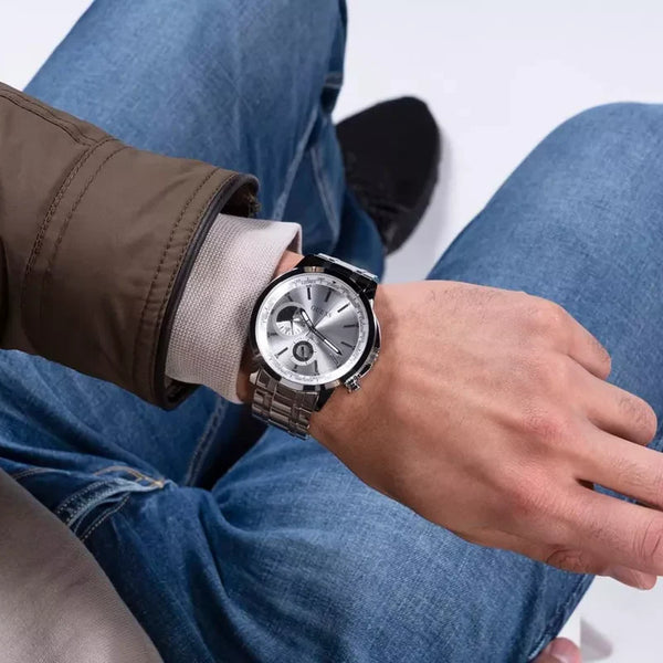 Guess Men's Silver Stainless Steel Watch, Silver Dial | Gw0490g1 by i-watch