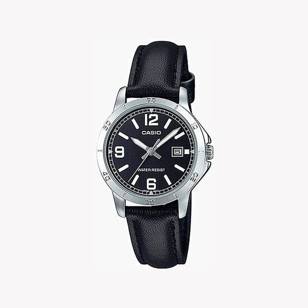 Casio Women's Black Leather Watch, Stainless Steel | Ltp-V004l-1budf by i-watch