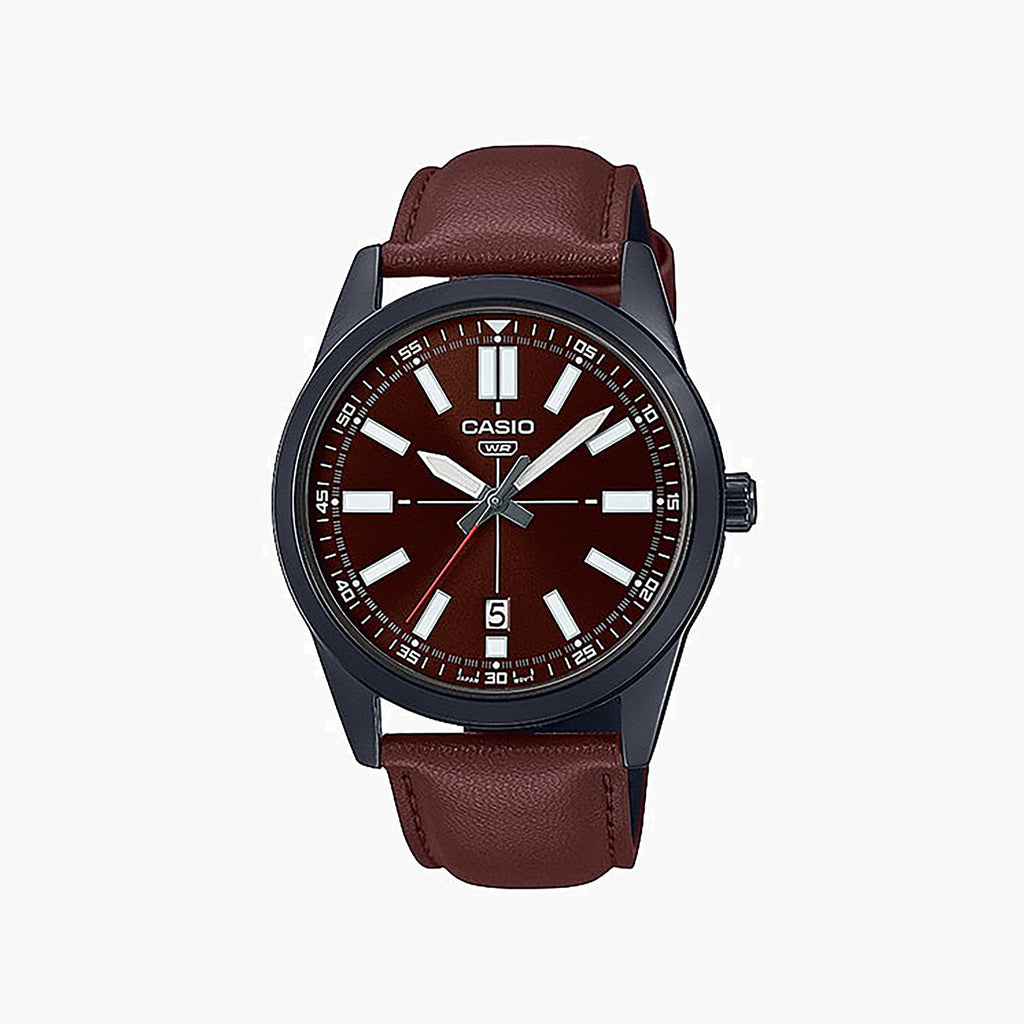 CASIO MTP-VD02BL-5EUDF SPORTY ELEGANCE - MEN'S STAINLESS STEEL WATCH WITH LEATHER BAND