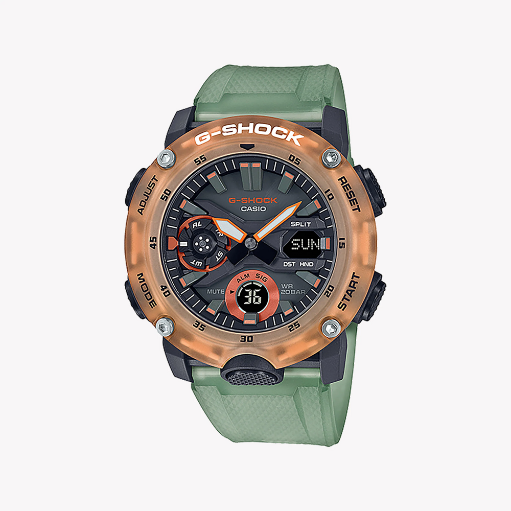 Casio G-Shock Ga-2000hc-3adr Adventure Fusion - Men's Rose Gold & Green Resin Watch by i-watch