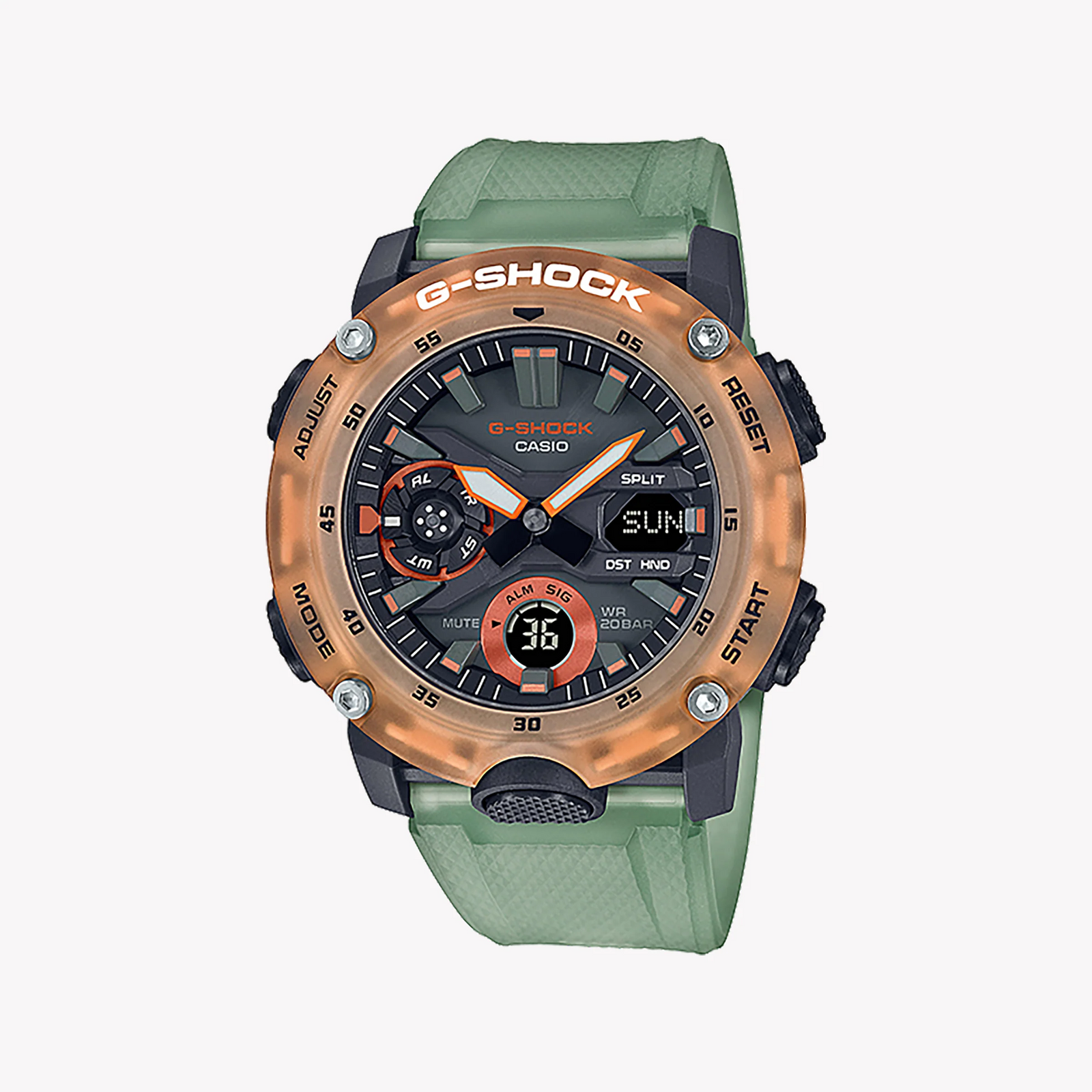 Casio G-Shock Ga-2000hc-3adr Adventure Fusion - Men's Rose Gold & Green Resin Watch by i-watch