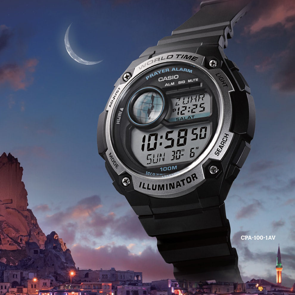 CASIO CPA-100-9AVDF SPORTY FUNCTIONALITY - RUGGED ADVENTURER MEN'S WATCH with black resin band and precise digital display-i-Watch-2