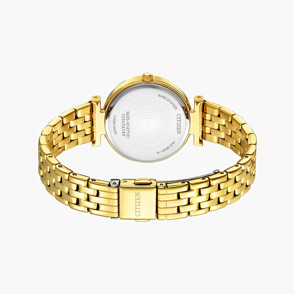 CITIZEN ER0219-51D GOLD RADIANCE - ELEGANT WOMEN'S WATCH with Stainless Steel Band and White Dial-i-Watch-3