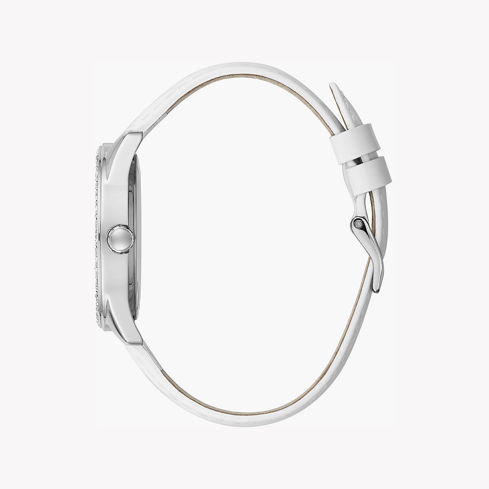 Guess Women's Silver Watch, White Leather Band | Gw0098l1 by i-watch