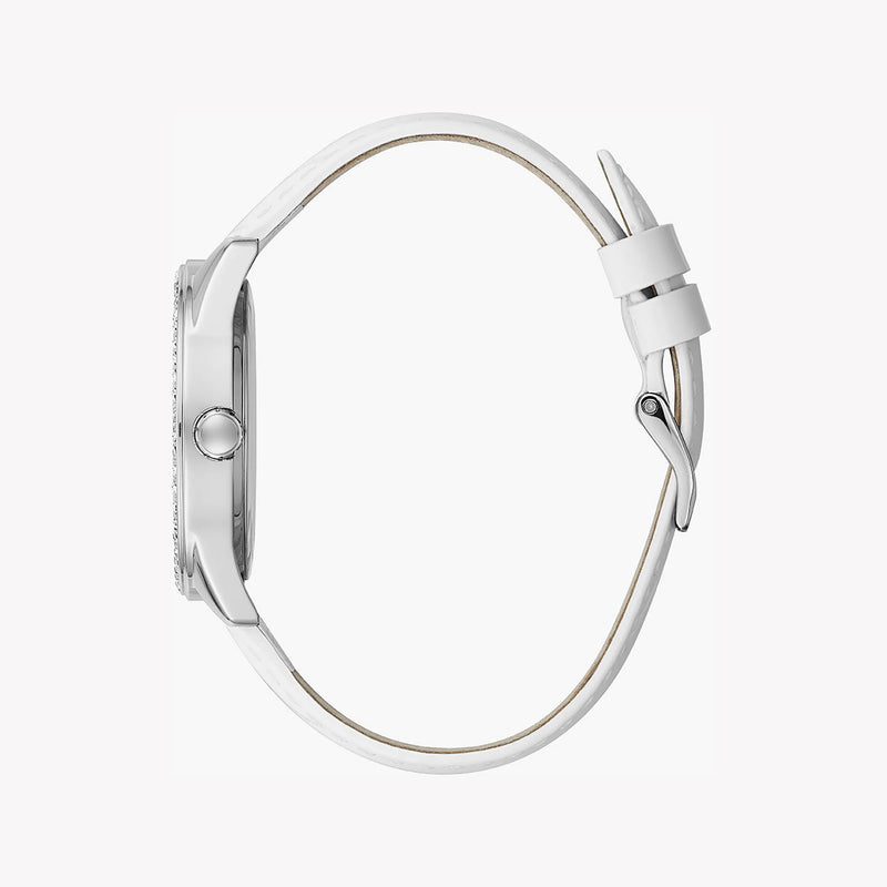 Guess Women's Silver Watch, White Leather Band | Gw0098l1 by i-watch