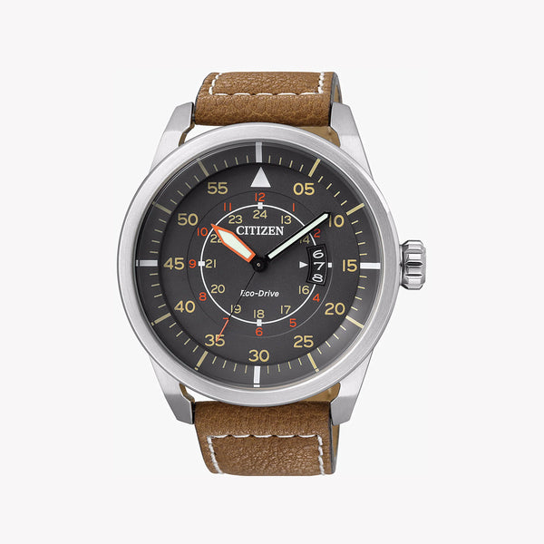 Citizen Aw1360-12h Elegant Power - Men's Eco-Drive Watch With Leather Band & Black Dial by i-watch