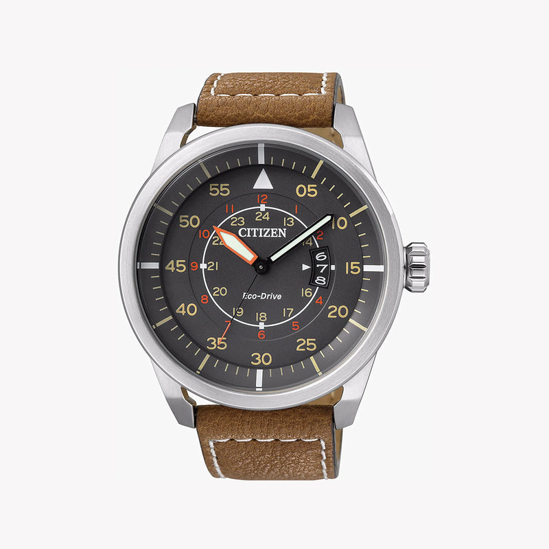 Citizen Aw1360-12h Elegant Power - Men's Eco-Drive Watch With Leather Band & Black Dial by i-watch