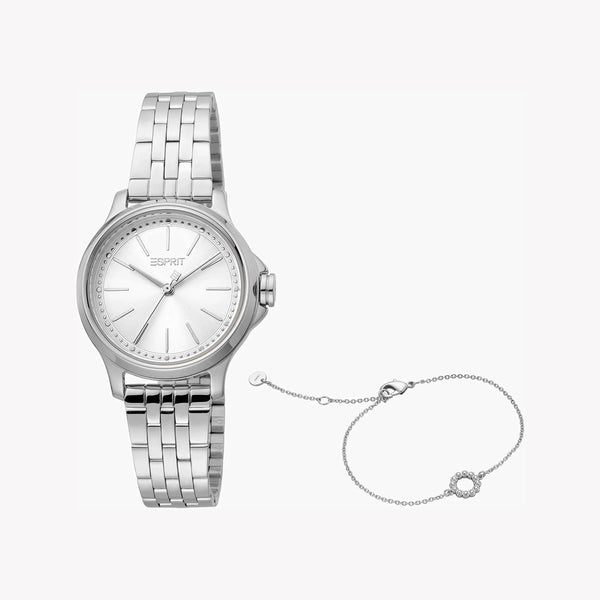 Esprit Women's Silver Stainless Steel Watch, Silver Dial | Es1l190m0025 by i-watch
