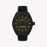 Timex Unisexe 40 mm Eco Ceramic Boîtier Noir avec Bracelet Noir Bio-TPU et Accents Jaunes TW2W42400 Montre Unisexe