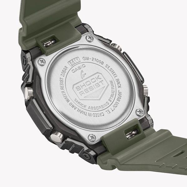 G-Shock Men's Green Resin Watch, Grey Case | Gm-2100b-3aer