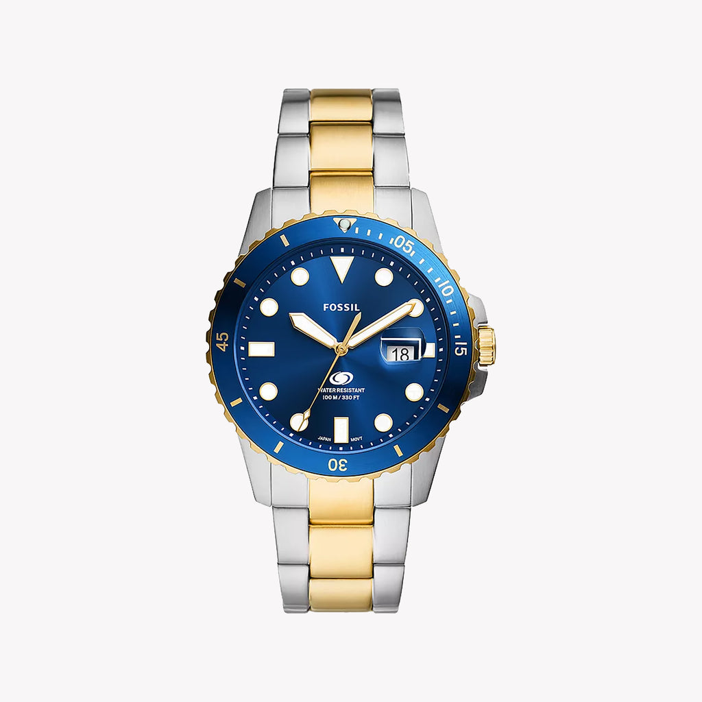 FOSSIL BLUE DIVE THREE - ADVENTURE READY MEN'S WATCH WITH STRIKING BLUE DIAL & STAINLESS STEEL BAND