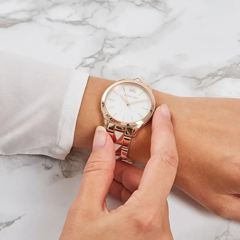 Michael Kors Women's Rose Gold Watch, White Dial | Mk6671 by i-watch