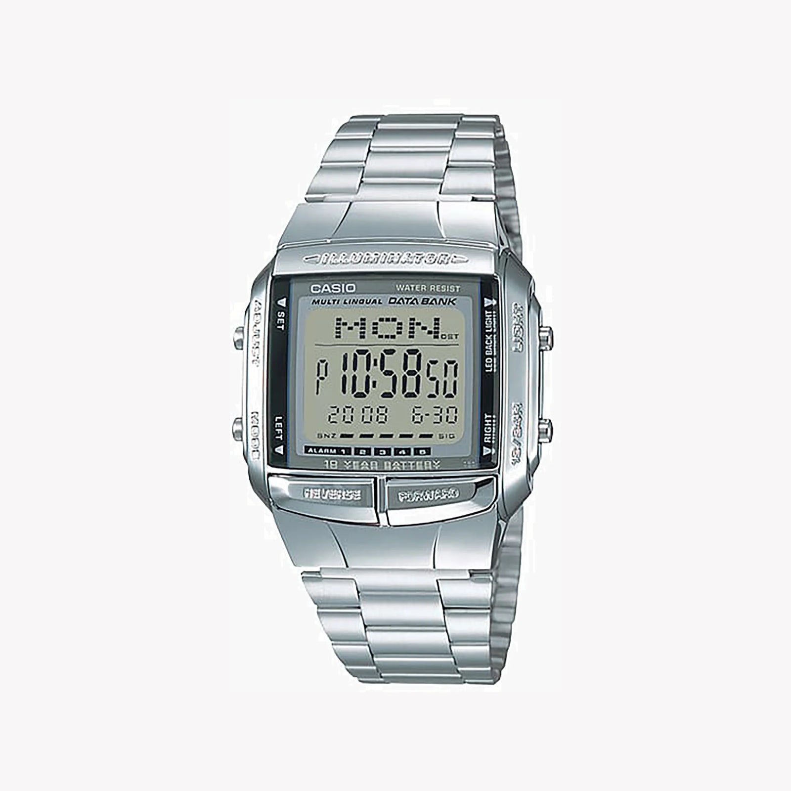 Casio Men's Silver Metal Watch, Black Dial | Db-360n-1a by i-watch