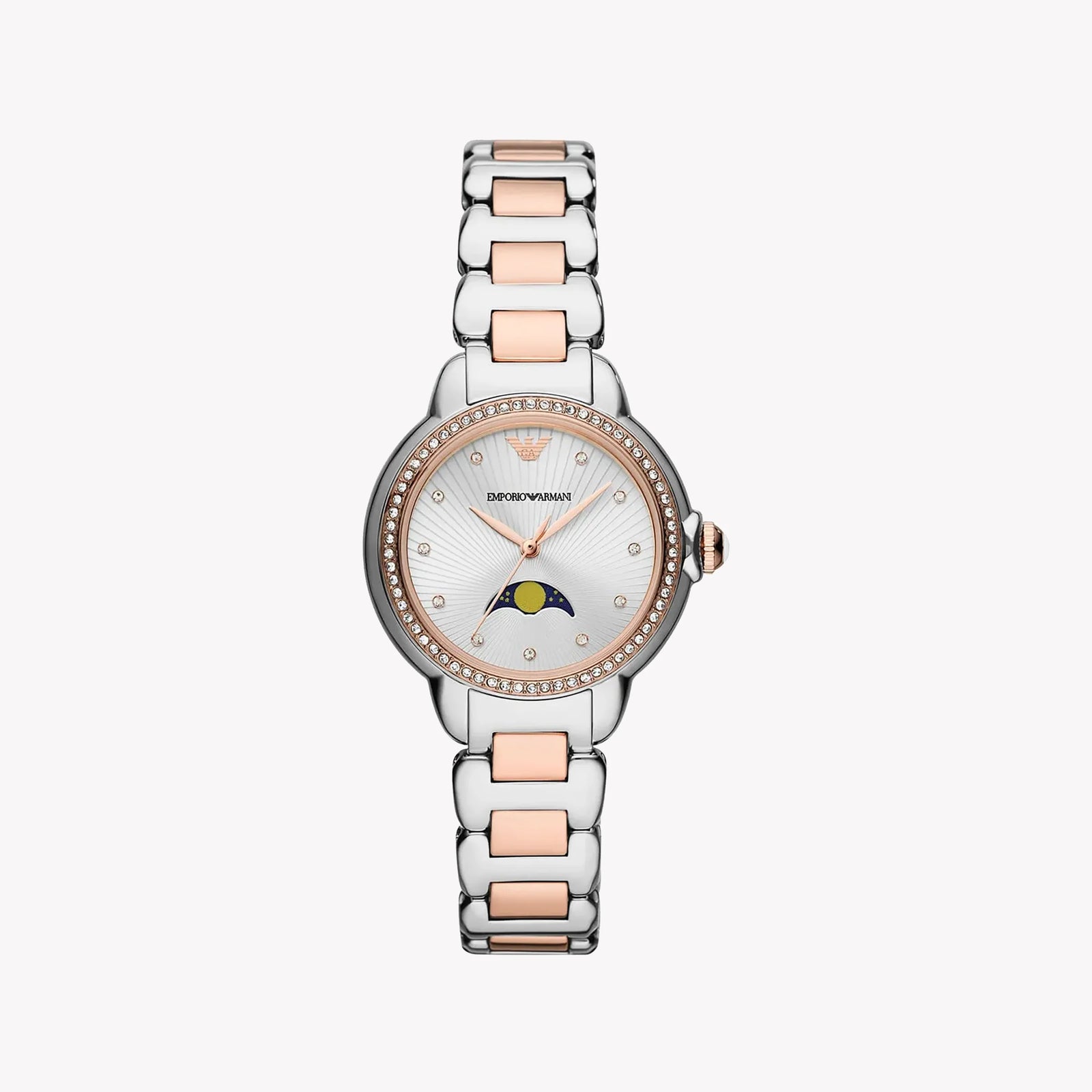 Emporio Armani Women's Silver/Rose Gold Watch, Silver Dial | Ar11567 by i-watch