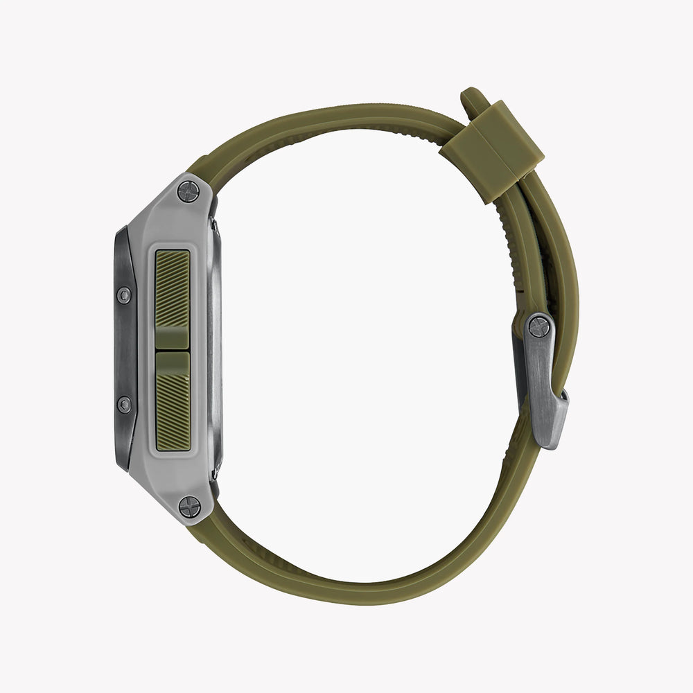 Nixon Men's Green Plastic Watch, Silver Silicone Band | A1324-2072 by i-watch