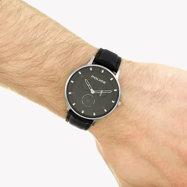Police Men's Silver Stainless Steel, Black Band | P15968js39 by i-watch