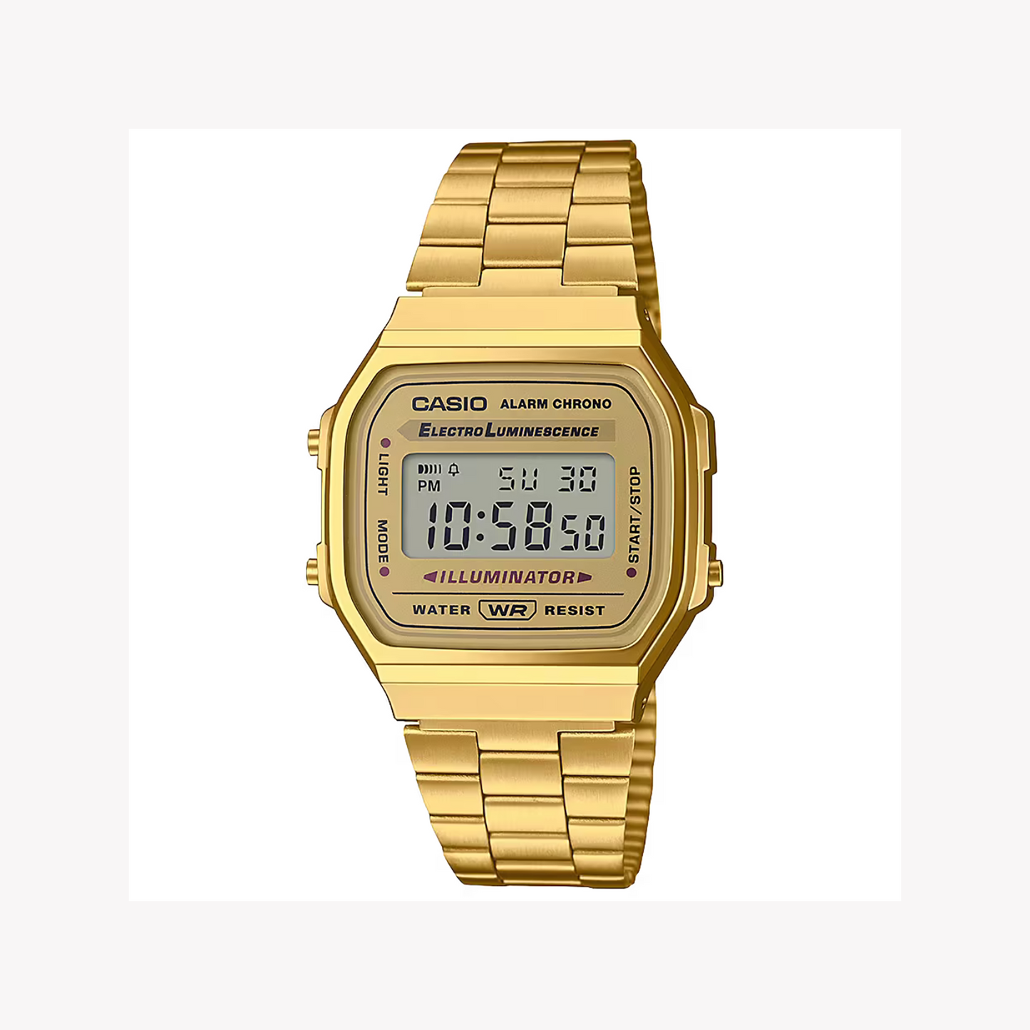 Casio A168WG-9W Montre unisexe vintage dorée