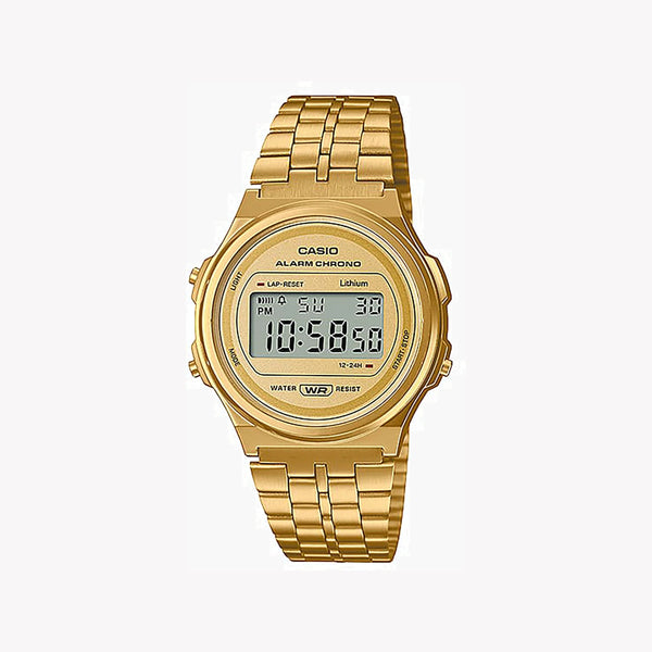 CASIO A171WEG-9A GOLDEN SPIRIT - SPORTY SOPHISTICATION UNISEX DIGITAL WATCH with stunning gold finish and precision features