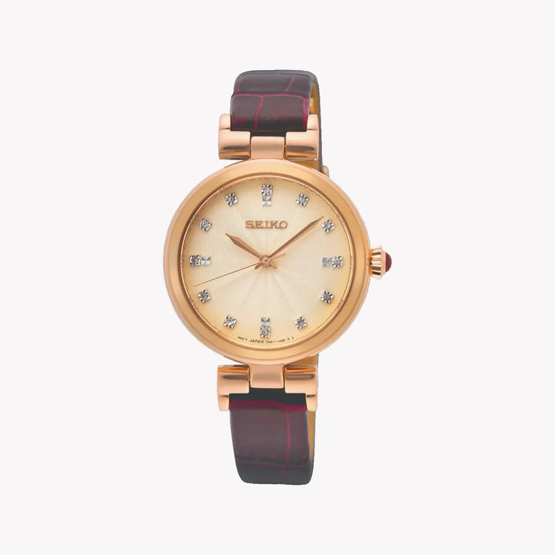 Seiko Women's Rose Gold Watch, Champagne Dial | Srz548p1 by i-watch