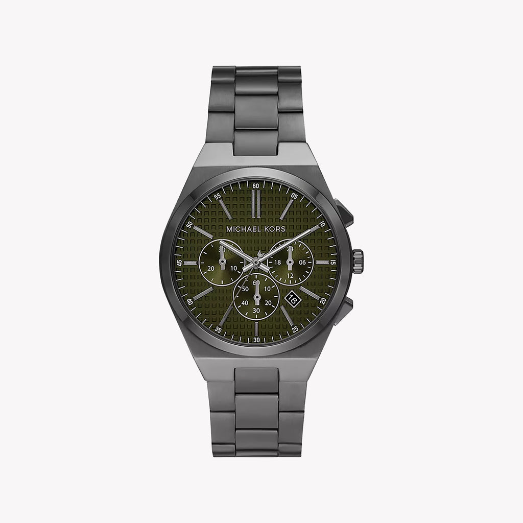 MICHAEL KORS MK9118 - BOLD GREY & GREEN DIAL MEN'S WATCH WITH STAINLESS STEEL BAND