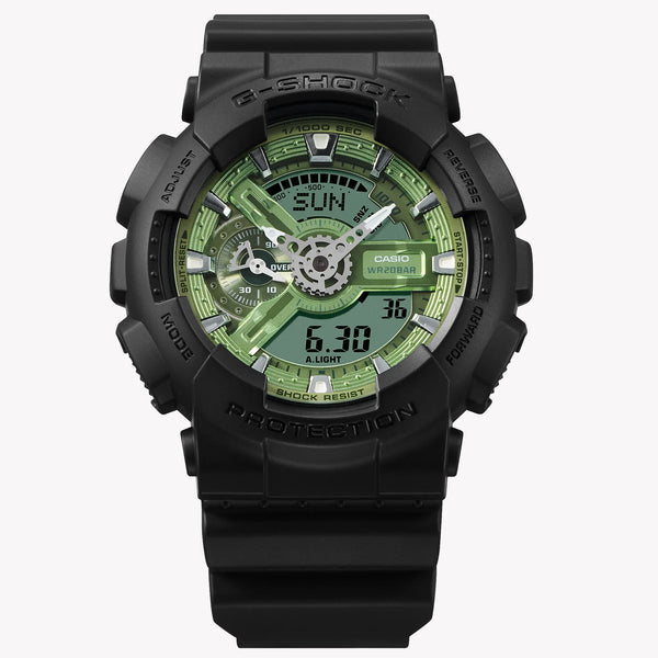 Casio G-Shock Men's Black Resin, Green Dial | Ga-110cd-1a3er